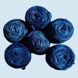 Grab Bag ~ shades of blue green purple worsted wool yarn ~ 10.5 oz